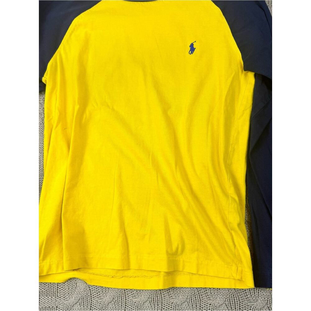 Polo by Ralph Lauren Yellow & Navy Long-Sleeve 67 Raglan Tee M - Picture 4 of 14